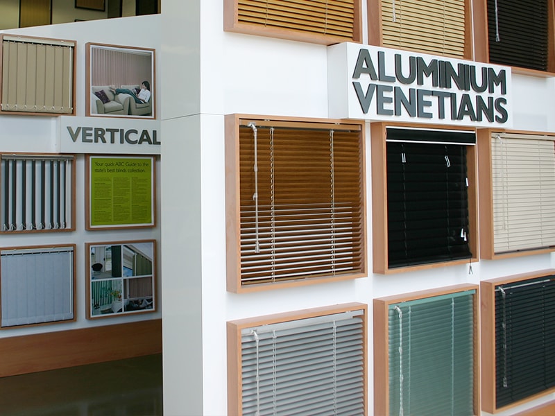 Aluminium Venetian Blinds Showroom Display
